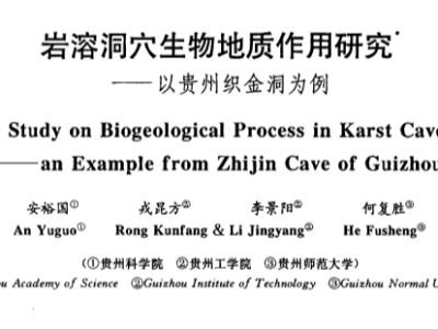 岩溶洞穴生物地质作用研究（以贵州织金洞为例）